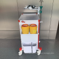 Hospital Adjustable Defibrillator Shelf Emergency Trolley